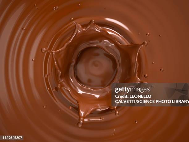 liquid chocolate crown splash, illustration - chocolat liquide stock illustrations