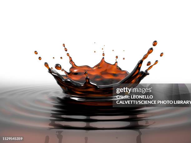 liquid coffee crown splash, illustration - coffee splash stock illustrations