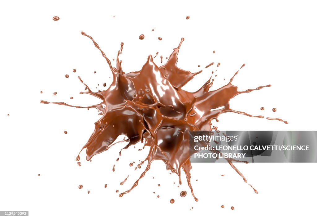 Liquid chocolate explosion, illustration