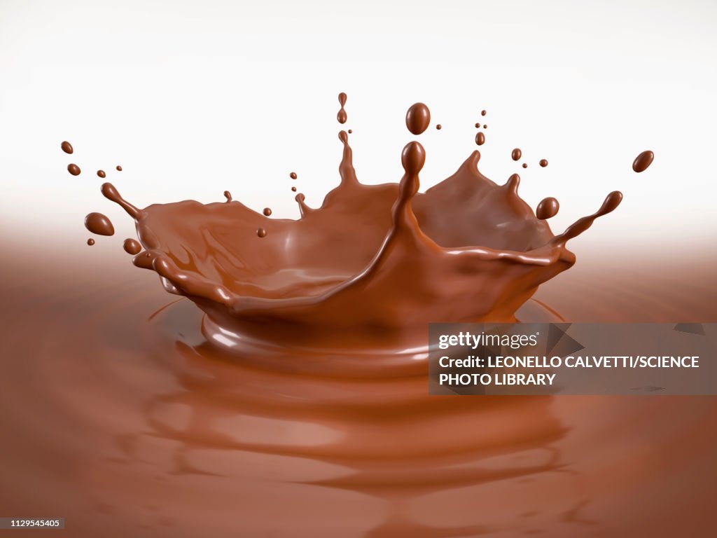 Liquid Chocolate crown splash, illustration