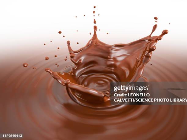 liquid chocolate crown splash, illustration - chocolate smoothie white background stock illustrations
