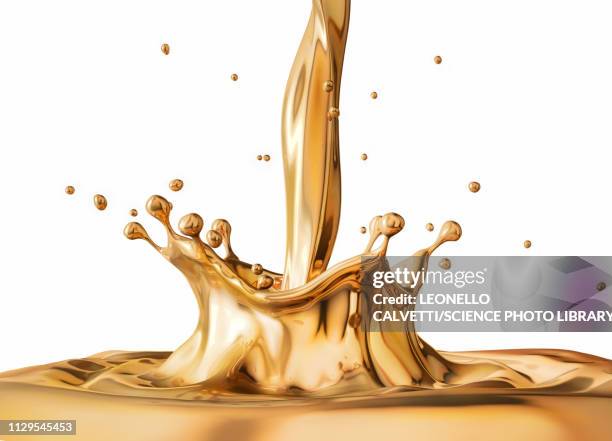 liquid gold pouring with crown splash, illustration - eingießen stock-grafiken, -clipart, -cartoons und -symbole