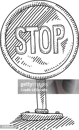 Stop Sign Drawaing Stop Sign Drawing High-Res Vector Graphic - Getty Images