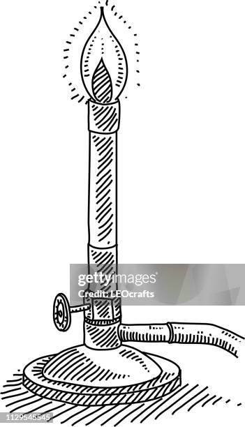 stockillustraties, clipart, cartoons en iconen met tekening van de bunsenbrander - bunsen burner