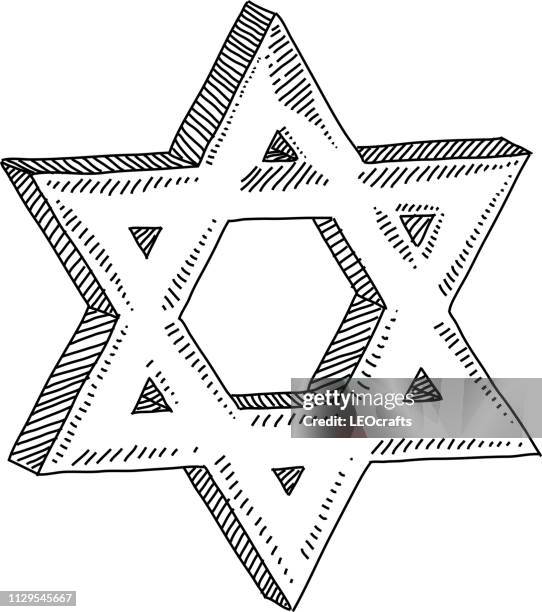 star of david drawing - star of david stock illustrations