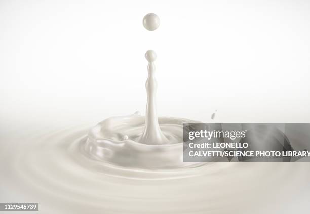 one single milk drop splashing with ripples, illustration - creme stock-grafiken, -clipart, -cartoons und -symbole