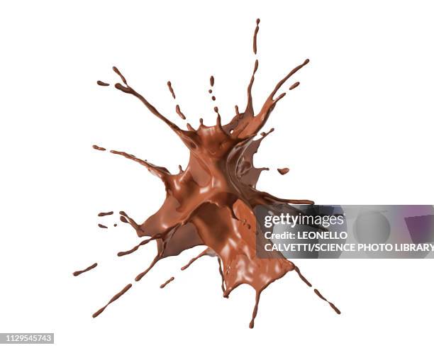 liquid chocolate explosion, illustration - paint mid air stock illustrations