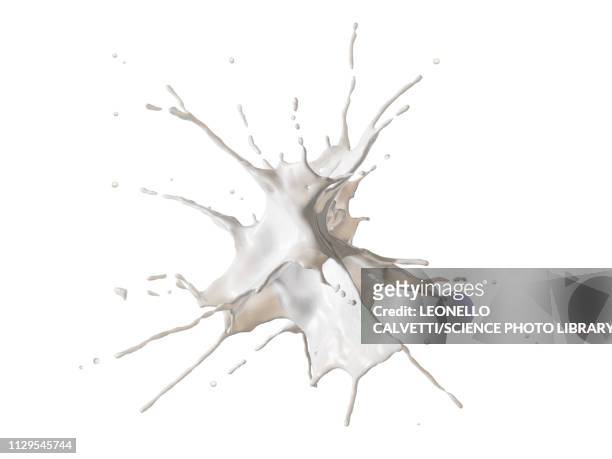 milk explosion, illustration - クリーム　白点のイラスト素材／クリップアート素材／マンガ素材／アイコン素材