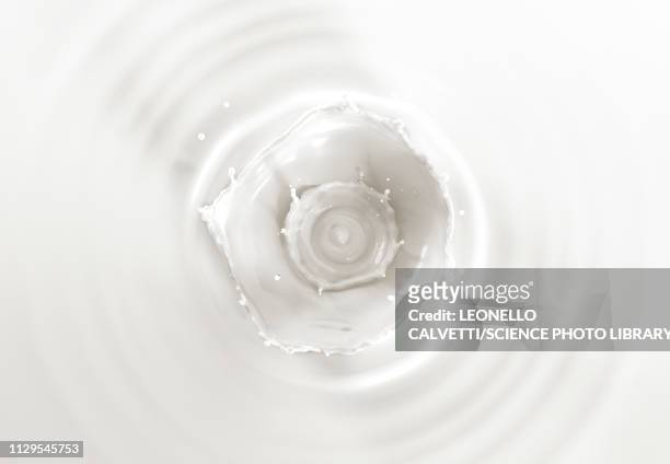milk double crown splash with ripples, illustration - rippled stock pictures, royalty-free photos & images
