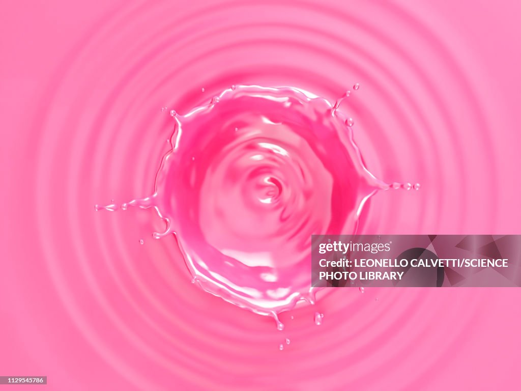 Strawberry flavoured milk crown splash, illustration