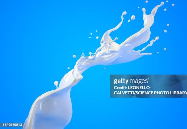 milk splash in the air, illustration - milk flowing stock pictures, royalty-free photos & images