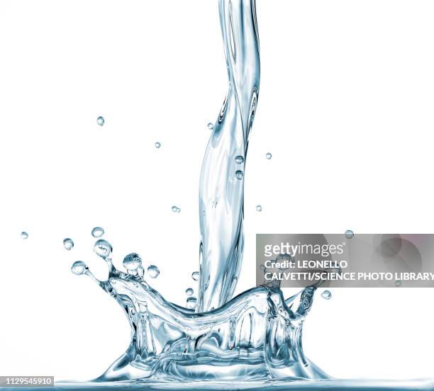 pouring water with crown splash, illustration - pouring stock illustrations