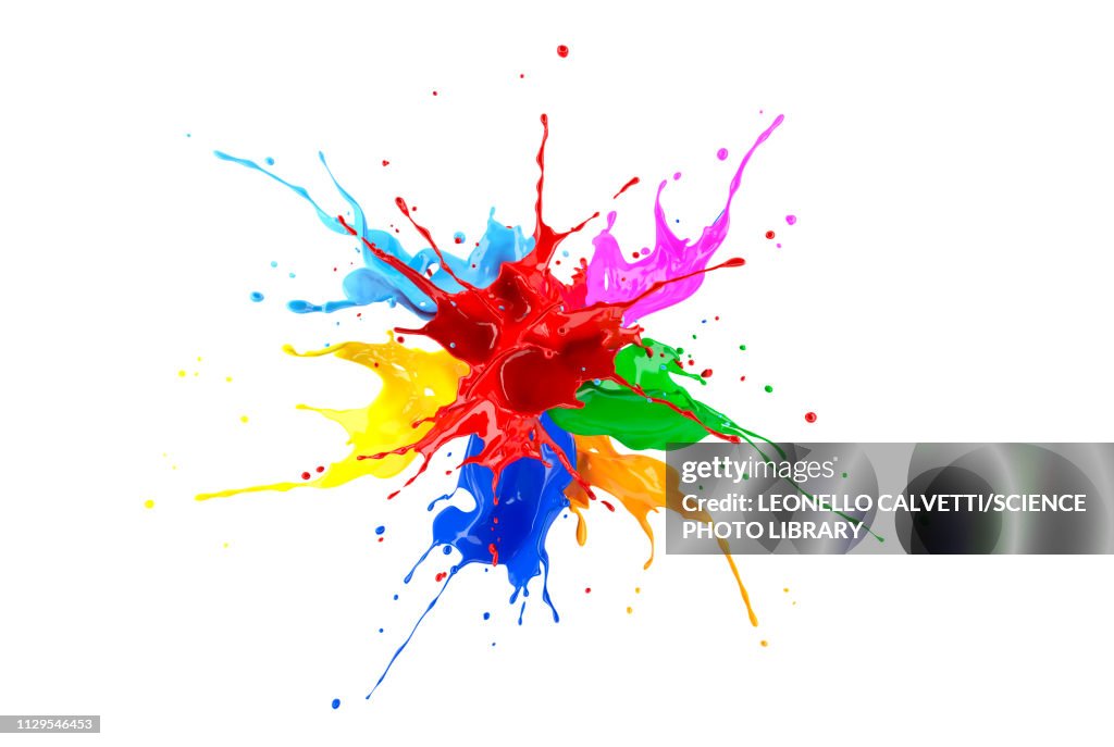 Multicolour paint explosion, illustration