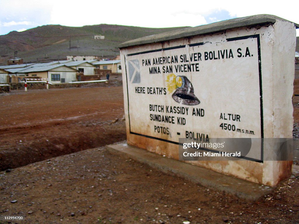 A worn, gramatically flawed marker welcomes visitors to San