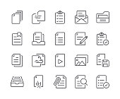 Simple Set of Document Line Icon. Editable Stroke