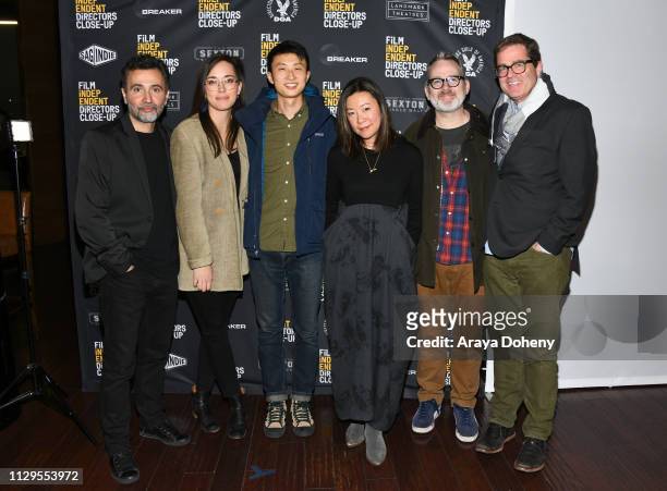 Talal Derki, Alexandria Bombach, Bing Liu, Sandi Tan, Morgan Neville and Josh Welsh attend the Film Independent Directors Close-Up: Another Type Of...