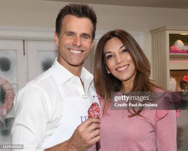 Actor / TV Host Cameron Mathison and his Wife Vanessa Arevalo on the set of Hallmark's "Home & Family" at Universal Studios Hollywood on February 13,...