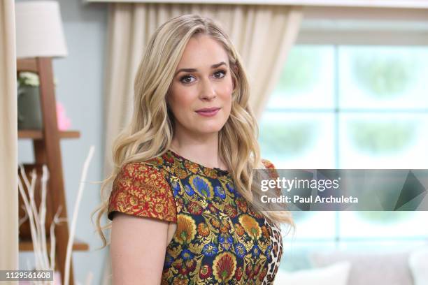 Actress Brittany Bristow visits Hallmark's "Home & Family" at Universal Studios Hollywood on February 13, 2019 in Universal City, California.