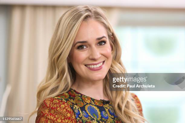 Actress Brittany Bristow visits Hallmark's "Home & Family" at Universal Studios Hollywood on February 13, 2019 in Universal City, California.