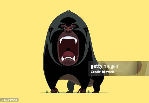 angry gorilla screaming - yeti stock illustrations