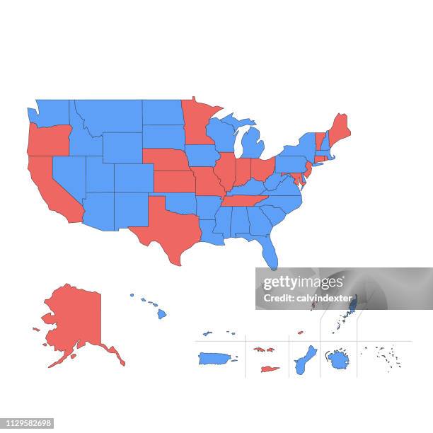 usa map - declaration independence stock illustrations