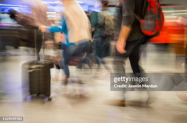 blurred business people - venice airport stock pictures, royalty-free photos & images