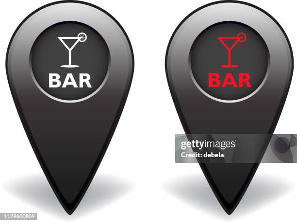 bar icon silver map pointer for gps navigation - silver bars stock illustrations