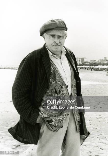 Tonino Guerra, Italian, poet, writer, screenwriter, portrait, Lido, Italy, 15th April 1977.
