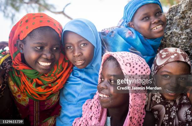 african girls group portrait - village stock pictures, royalty-free photos & images