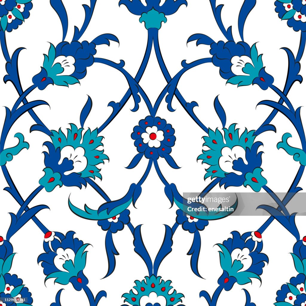 Turkish Raphic Border Ottoman Turkish Tile Pattern High-Res Vector Graphic - Getty Images