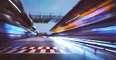 racing track with motion blur