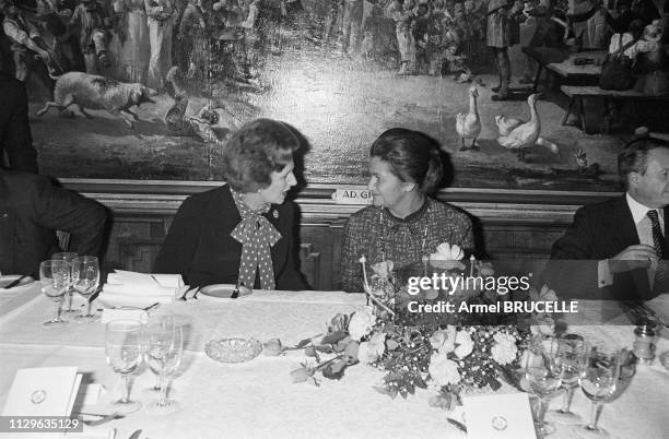 Margaret Thatcher and Simone Veil at the European Parliament in Strasbourg.