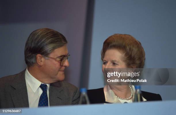 Margaret Thatcher with Kenneth Baker.