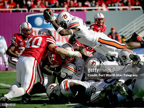 Auburn's Carl Stewart dives in for a second quarter touchdown against Nebraska during the Cotton Bowl Classic in Dallas, Texas, Monday, January 1,...
