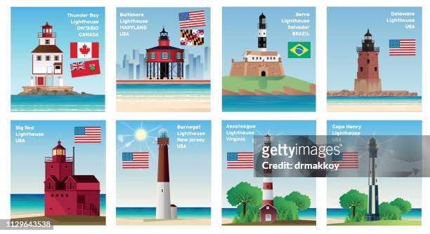 world lighthous - lighthouse stock illustrations