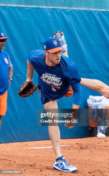 New York Mets pitcher Steven Matz during a spring training workout on February 11, 2019 at First Data Field in Port St. Lucie, Florida.