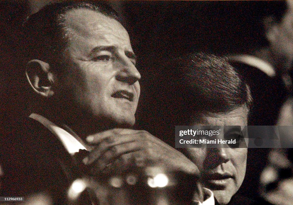 Former Florida U.S. Senator George A. Smathers (left) is sho