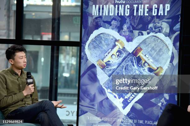 Director Bing Liu visits the Build Series to discuss the documentary film 'Minding the Gap' at Build Studio on February 14, 2019 in New York City.