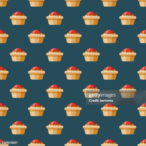 meat pie australia seamless pattern - meat pie stock illustrations