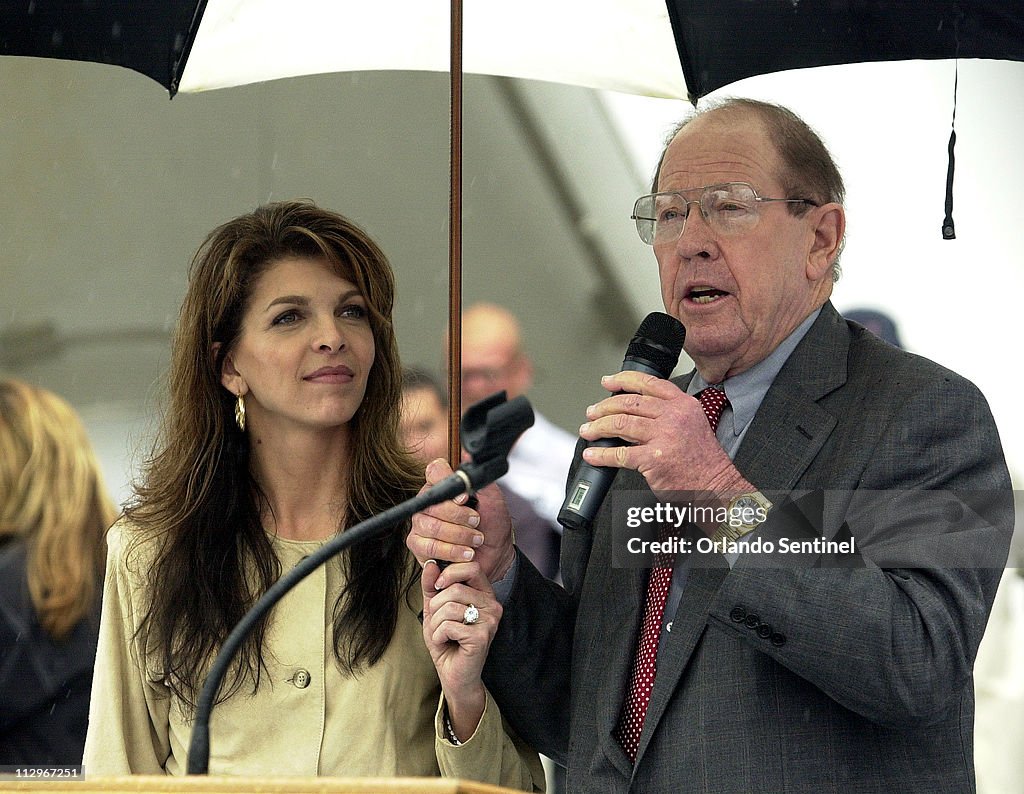 Racing legend Dale Earnhardt's widow Teresa Earnhardt and Bill France