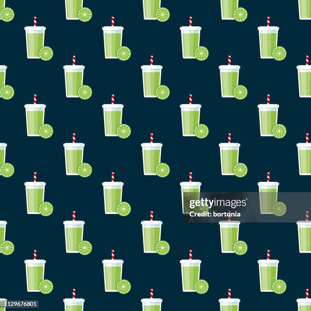 lime smoothie seamless pattern - lime background stock illustrations