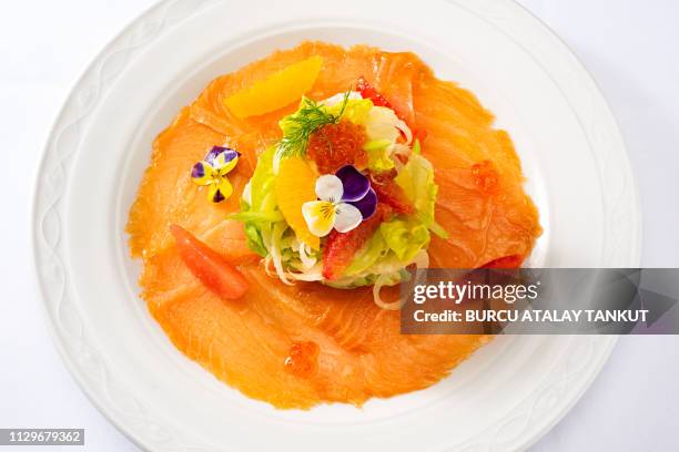 salmon gravlax - gravlax - fotografias e filmes do acervo