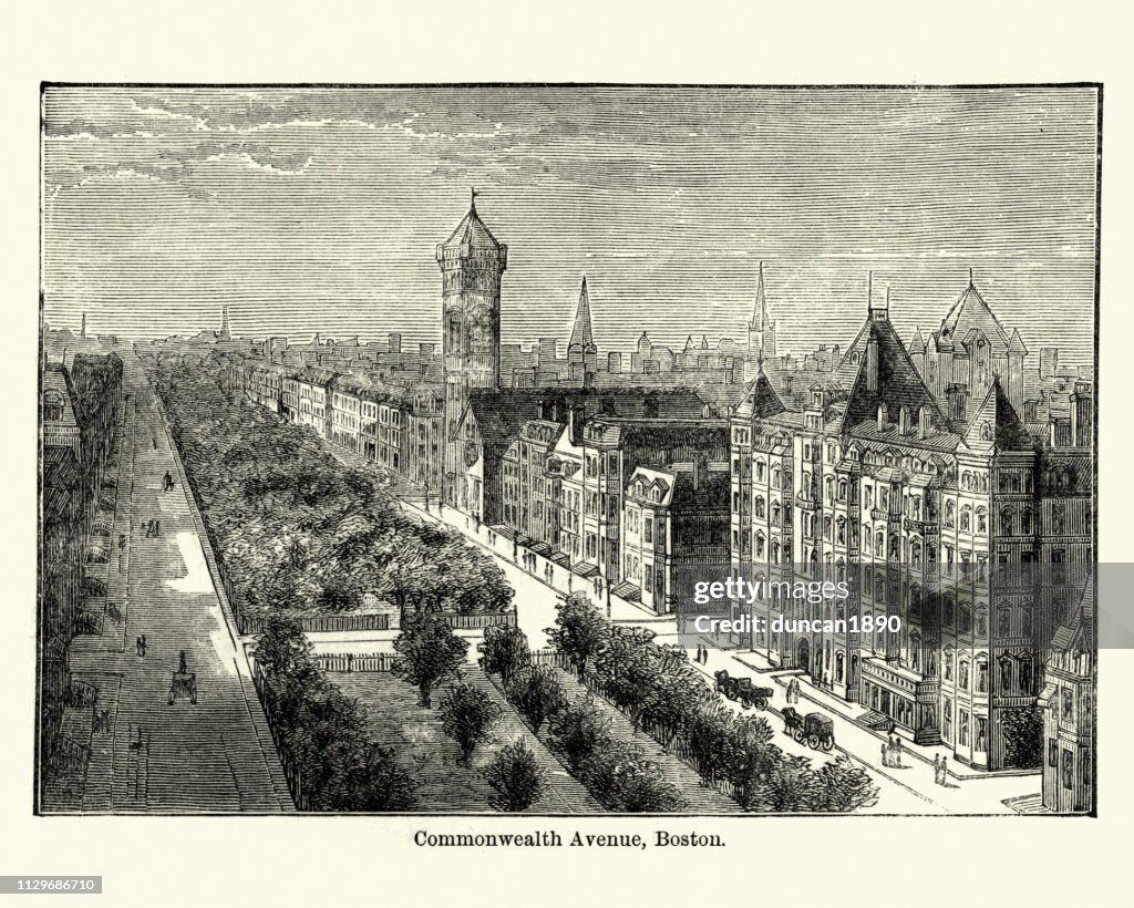 Commonwealth Avenue, Boston, USA, 19th Century