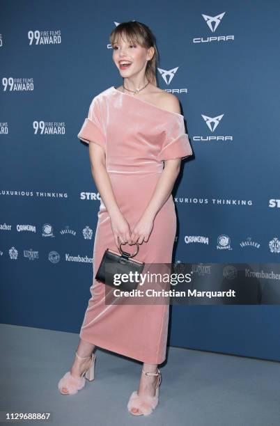 Lina Larissa Strahl attends the 99Fire-Films Award at Umspannwerk Kreuzberg on February 14, 2019 in Berlin, Germany.