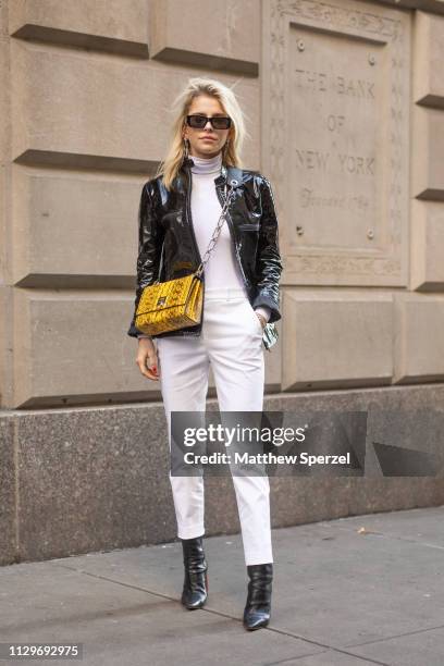 Caroline Daur is seen on the street during New York Fashion Week AW19 wearing Michael Kors on February 13, 2019 in New York City.