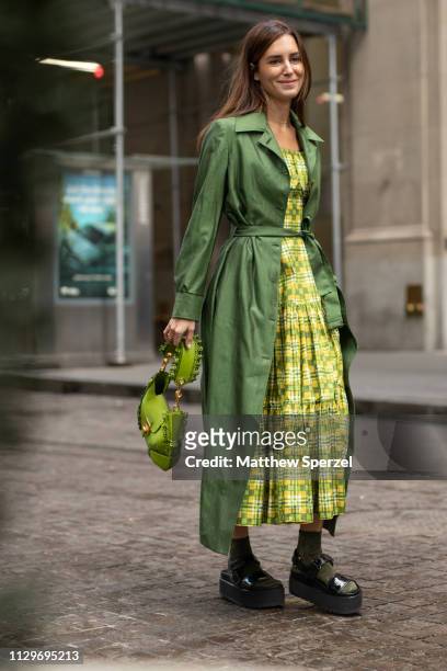 Gala Gonzalez is seen on the street during New York Fashion Week AW19 wearing Michael Kors on February 13, 2019 in New York City.