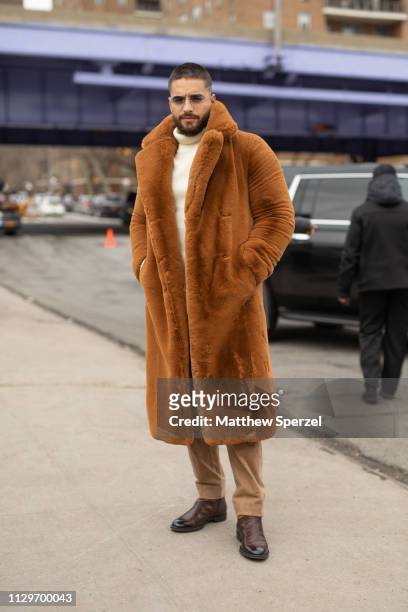 Maluma is seen on the street during New York Fashion Week AW19 wearing BOSS on February 13, 2019 in New York City.