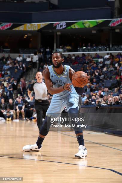 Miles of the Memphis Grizzlies handles the ball against the Orlando Magic on March 10, 2019 at FedExForum in Memphis, Tennessee. NOTE TO USER: User...