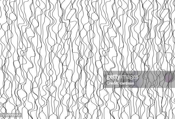 black and white wave contour seamless pattern - linen texture background stock illustrations