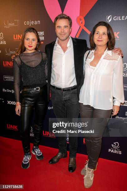 Victoire de Tonquedec, Guillaume de Tonquedec and Christele de Tonquedec attend the 'Par Amour' charity gala at Mairie de Paris on February 14, 2019...